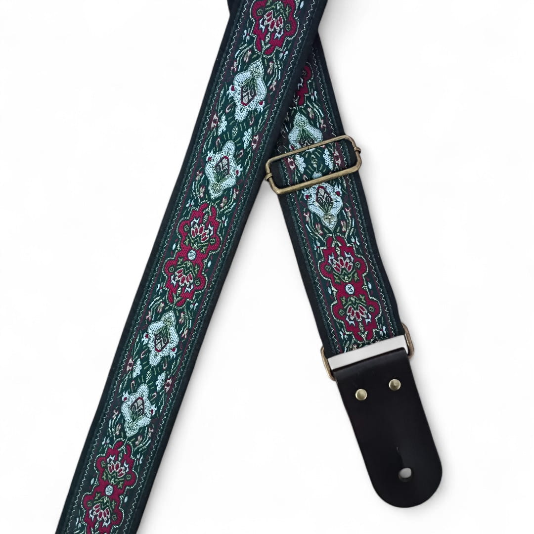 Vintage Dark Green Guitar Strap