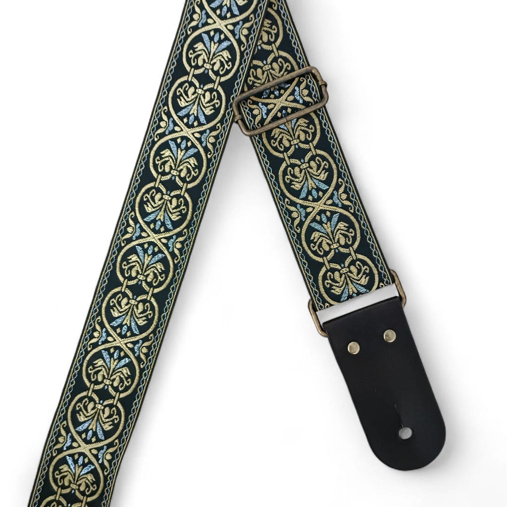Vintage Silver and Gold Guitar Strap