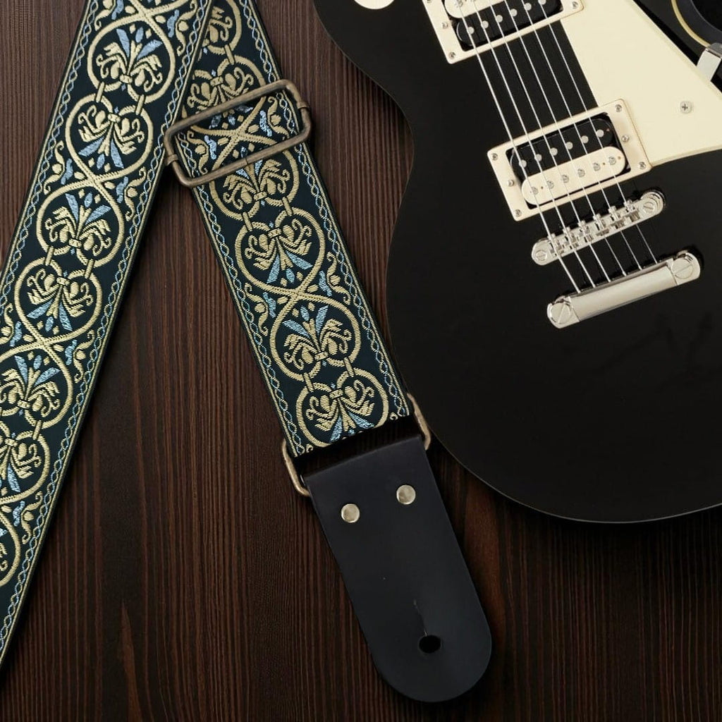 Vintage Silver and Gold Guitar Strap