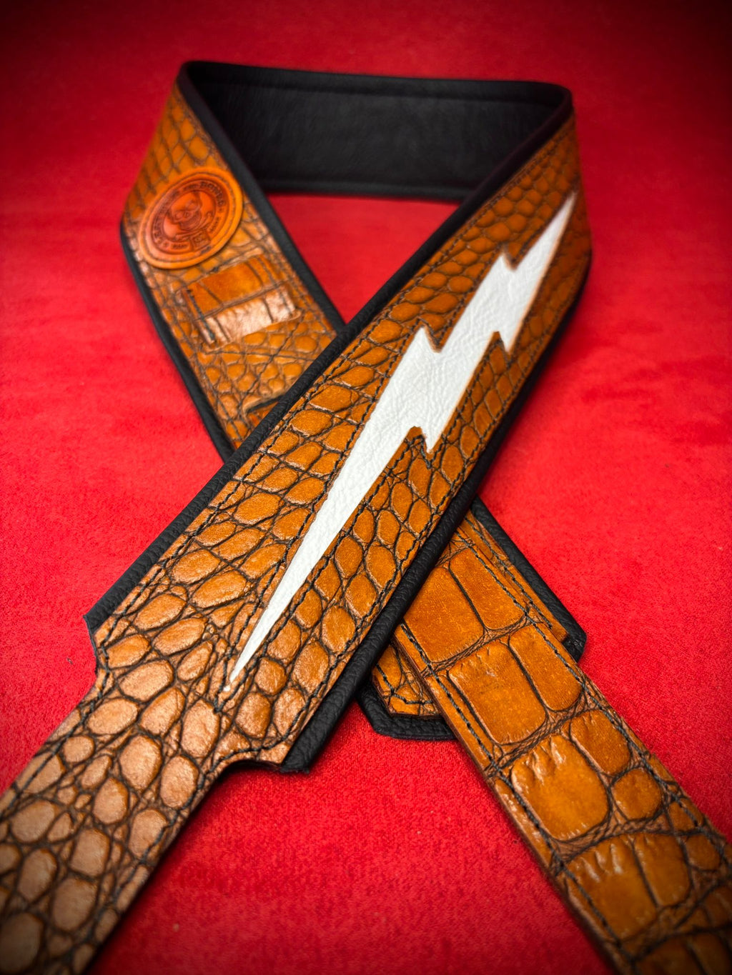 Leather Guitar Strap Thunderstruck