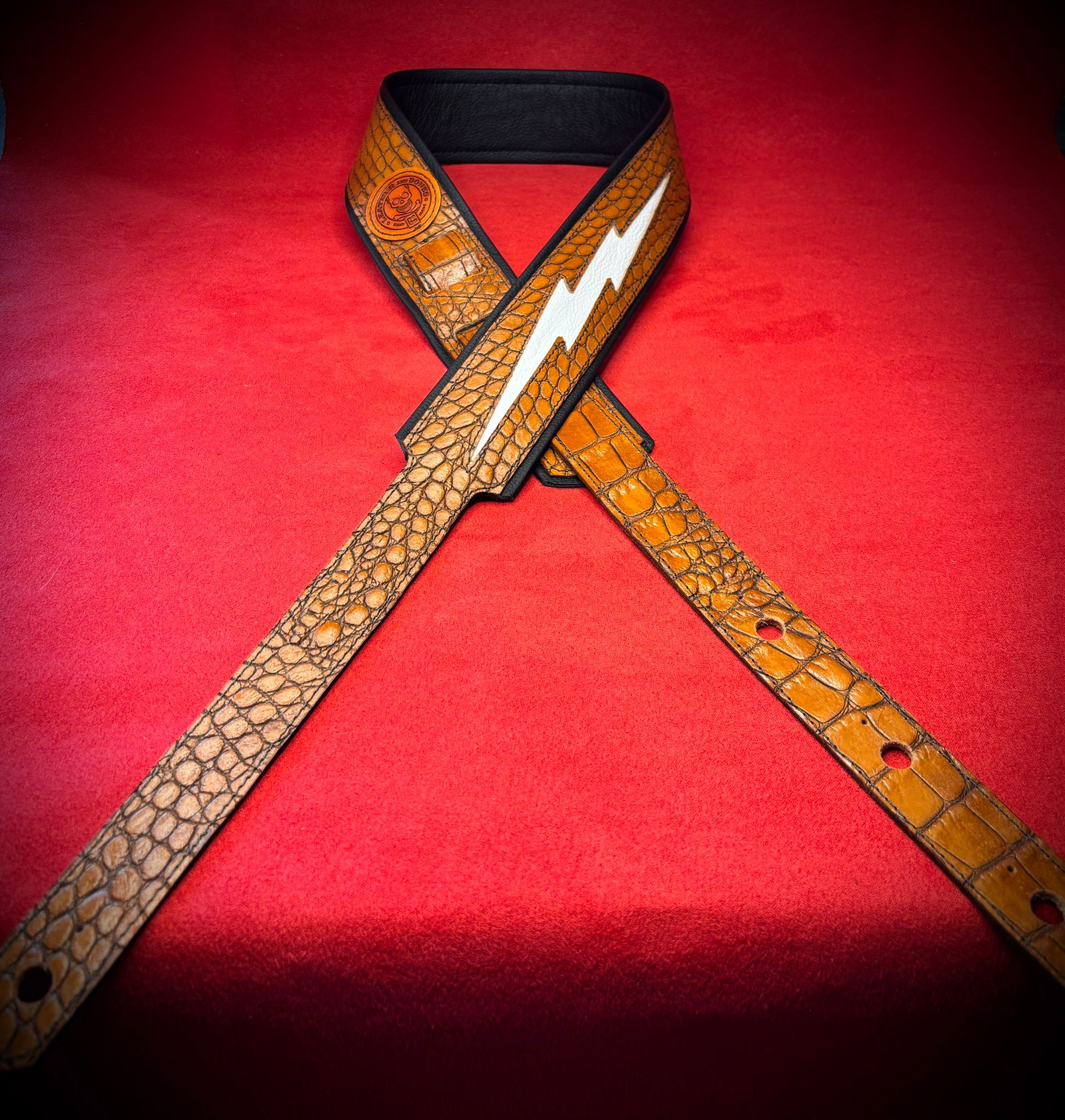 Leather Guitar Strap Thunderstruck
