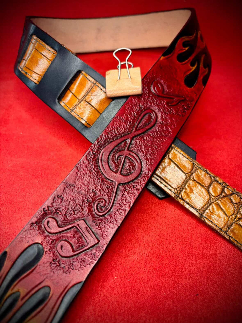 Leather Guitar Strap Inferno