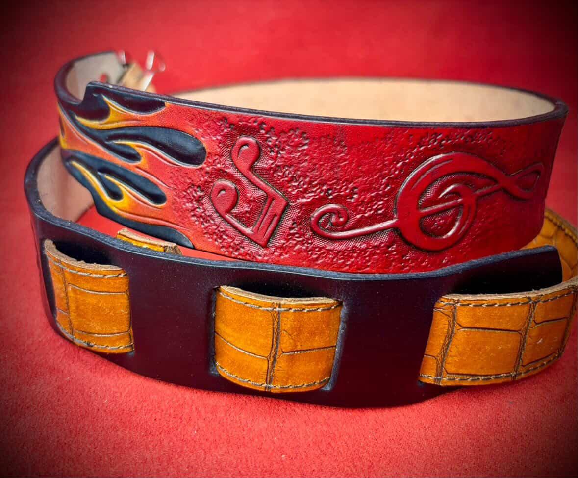 Leather Guitar Strap Inferno