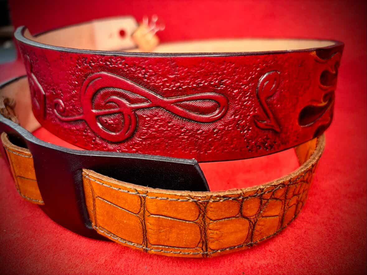 Leather Guitar Strap Inferno