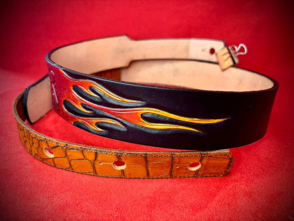 Leather Guitar Strap Inferno