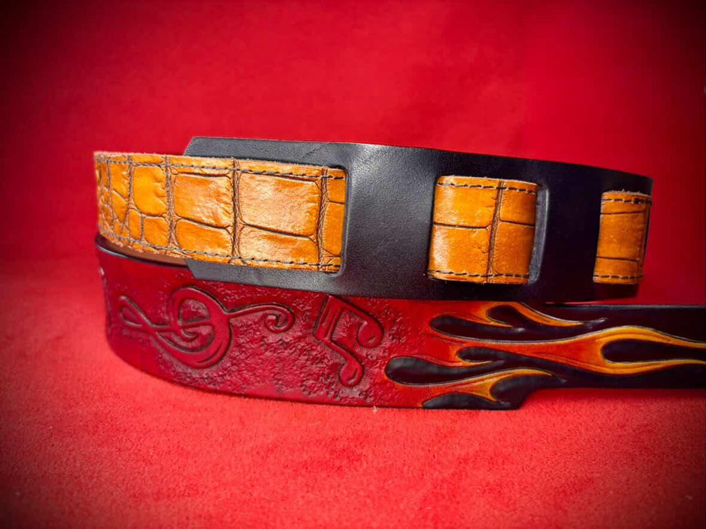 Leather Guitar Strap Inferno