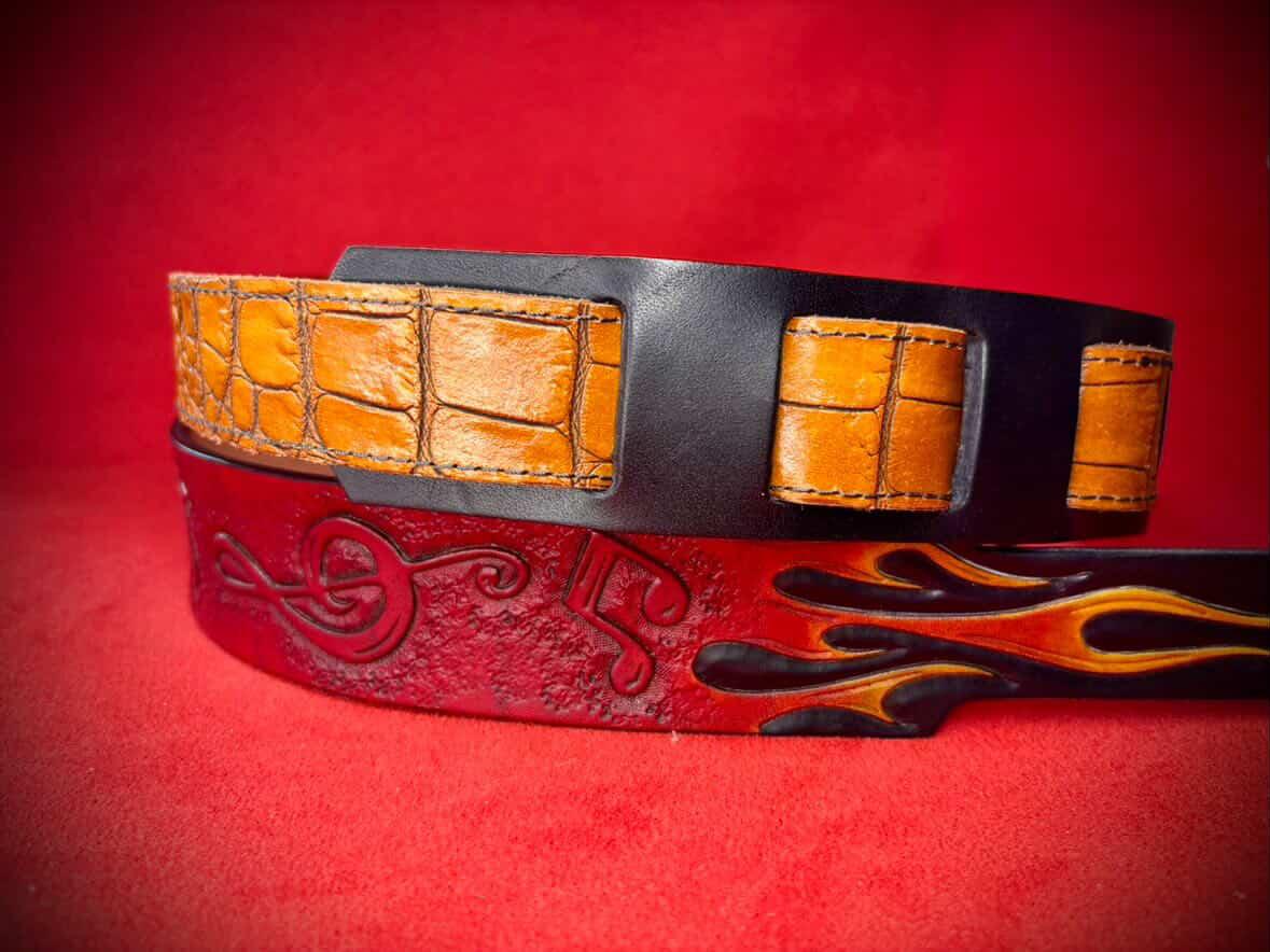 Leather Guitar Strap Inferno