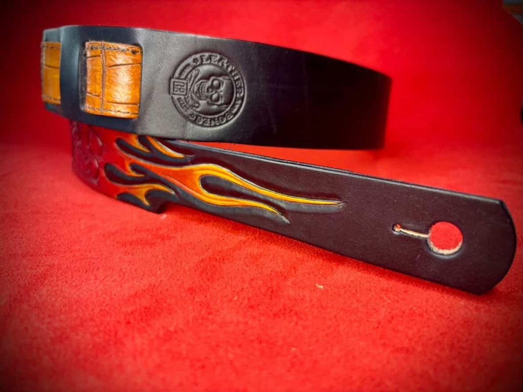 Leather Guitar Strap Inferno