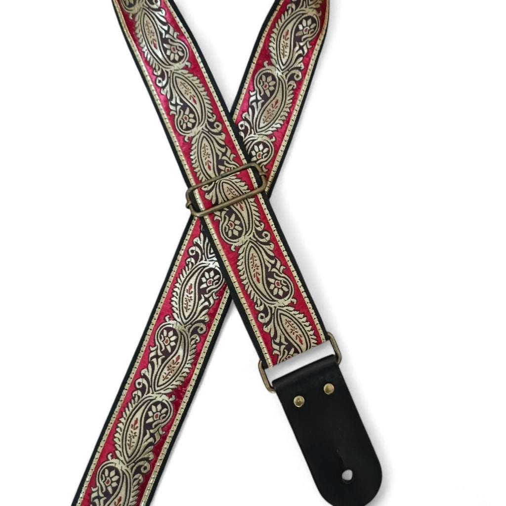 Vintage Crimson Royal Guitar Strap
