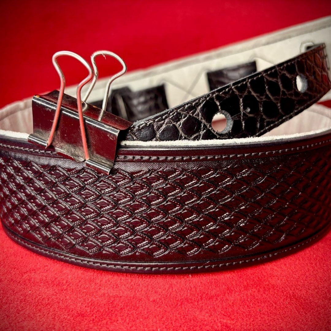 Hand-Carved Leather Guitar Strap