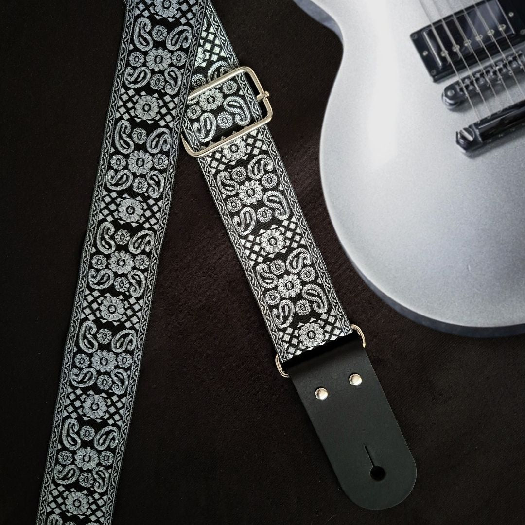 Pas do gitary Vintage Silver Paisley 
