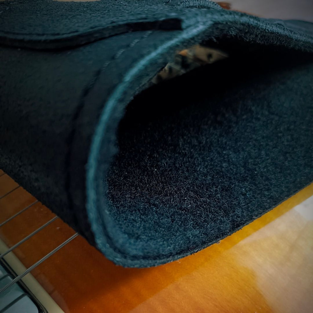 Guitar Strap Concho | Black Leather & Felt